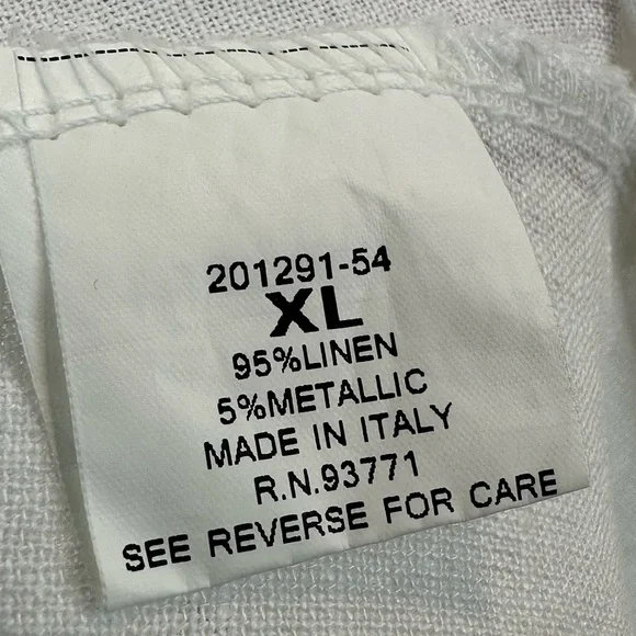 Vasna White Linen Maxi Dress Patch Pockets Sleeveless Women’s XL Made in Italy - Picture 5 of 9